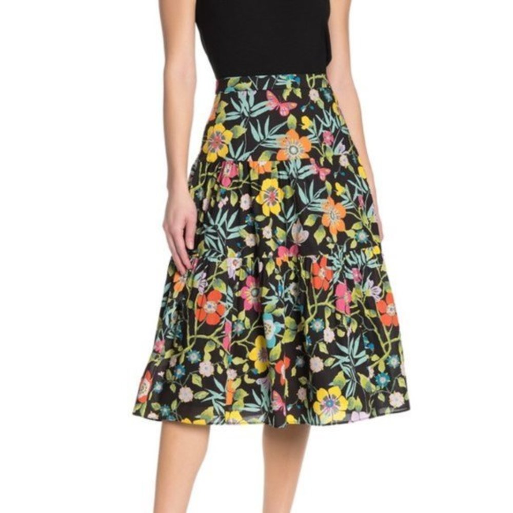 J. Crew Liberty Pavilion Print Tiered Floral Skirt Size 4